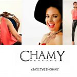 Top models Kiane and Olga front Chamy perfume luxury Sparkle release say-it-with-chamy-768x549