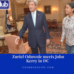 Secretary of State John Kerry HONORS 14 Year Old ZURIEL ODUWOLE in Washington DC Zuriel Oduwole meets John Kerry in DC (1)