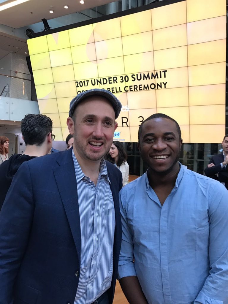 Obinwanne, w. Randall Lane, Editor of Forbes Magazine at the 2017 Forbes Under-30 Summit in Israel