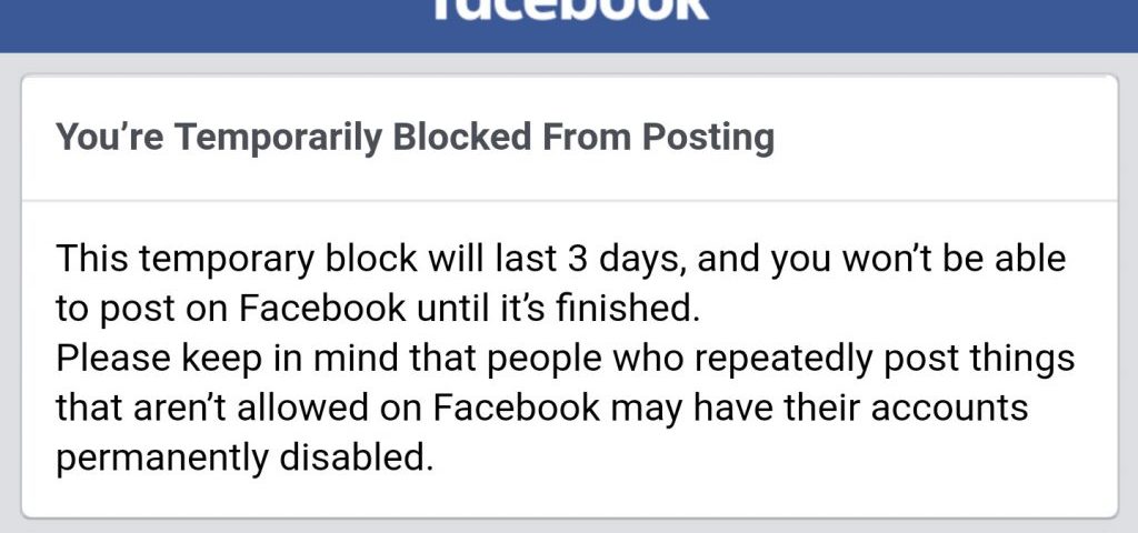Blocked on Facebook