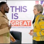 Prime Minister May, delighted to meet Nigerian who designed her jacket while visiting the country. image_0cb505e6-64a4-490a-b66f-e11515c87aff20180830_163645