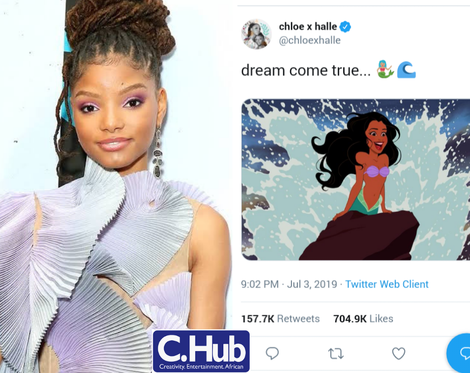 Halle Bailey to play Ariel the little Mermaid