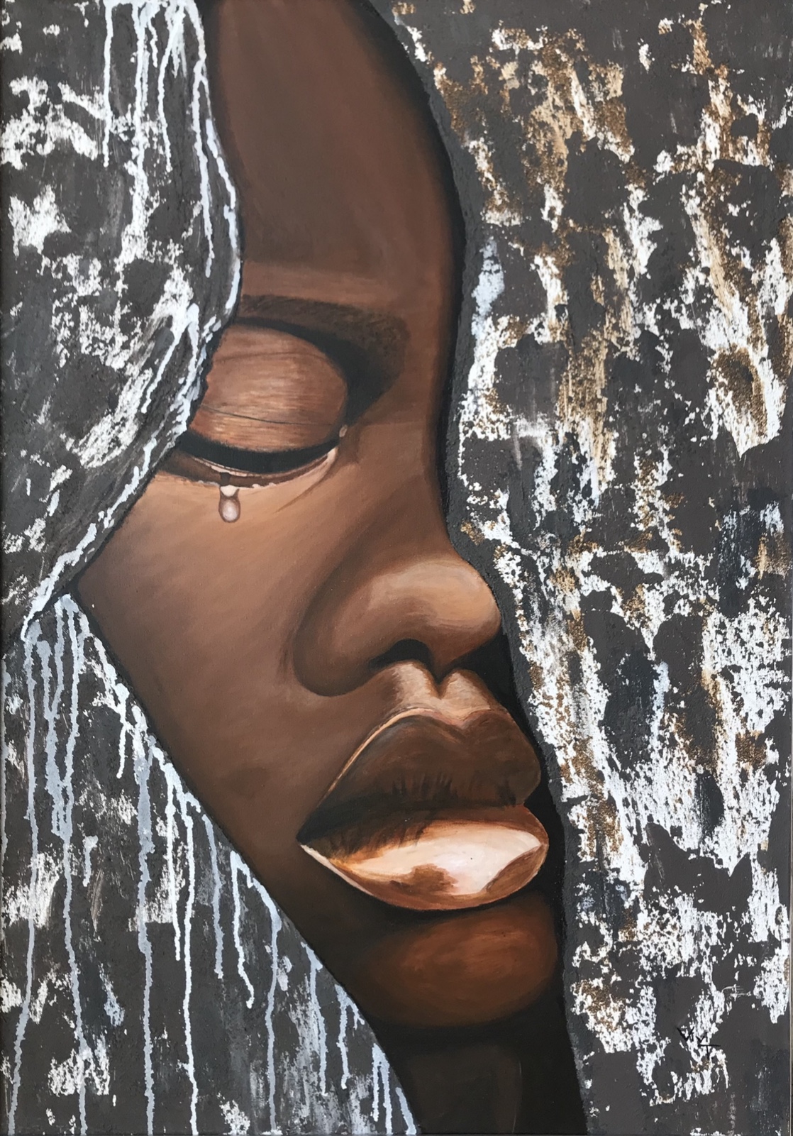 TEARS OF THE INNOCENT (Broken vessels) by Vivian Timothy
Medium: Acrylic on canvas 
Size: 100/70cm 