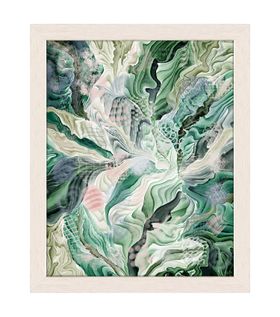Tropical Forest Abstract 2, Art Print - Framed White, £140, by Fab Funky